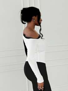 Zolique Tricou cu guler asimetric de modă de toamnă