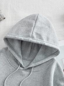INAWLY Moletom Casual Feminino com Estampa de Slogan de Borboleta, Moletom de Outono/Inverno - Cinza - Visão 3