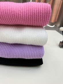 Chiquease Women's Solid Color Round Neck Long Sleeve Simple Top, Casual Everyday Wear