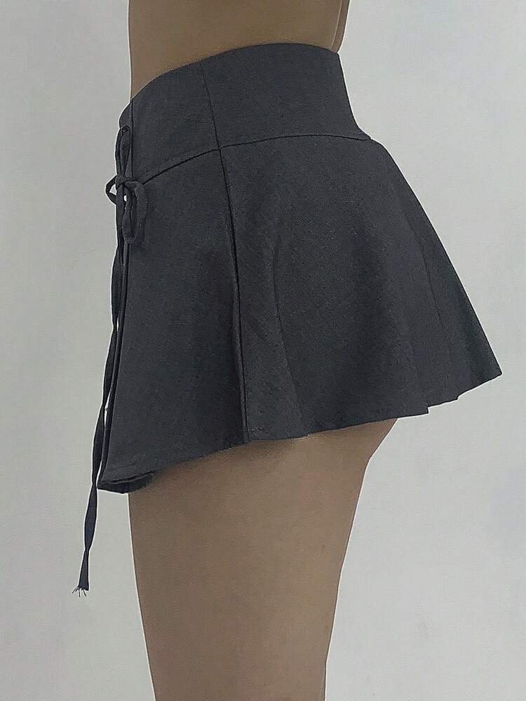 Women's Summer Fashion Bow Decor Pleated A-Line Skirt Y2k