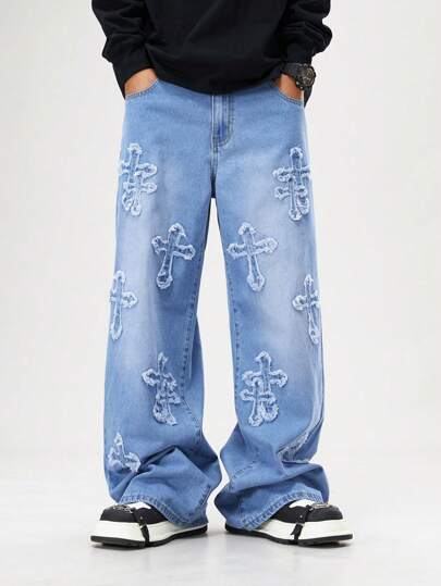 Our Street Life Men's Casual Distressed Crossover Patch