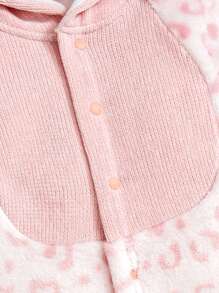 SHEIN Bộ đồ liền thân bằng vải lông cừu hình bông tuyết cho trẻ sơ sinh, bộ đồ liền thân dày ấm áp cho bé trai bé gái vào mùa đông, dành cho Giáng sinh - Nhiều màu - Xem 6