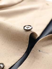 Manfinity Mode Veste de blazer casual à manches longues avec poche, à col châle, pour homme grande taille