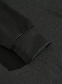 Manfinity VCAY Áo nỉ trùm đầu dài tay in khẩu hiệu Giáng sinh màu đen dành cho nam, áo hoodie họa tiết đi chơi mùa thu/đông, quà tặng cho bạn bè, chồng, bạn trai - màu đen - Xem 4