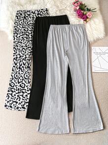 SHEIN LUNE 大码女式修身优雅喇叭裤，适合日常穿着，秋冬季