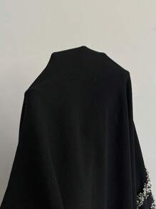 SHEIN Clasi Women Plus Size Elegant Ribbons Decor Bodycon Slim Fit Dress - Black - View 7