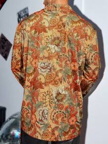 Manfinity BRENVOR 男士时尚休闲宽松长袖梭织衬衫，送给男友的秋季礼物 - 彩色 - 查看 2