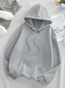 INAWLY Moletom Casual Feminino com Estampa de Slogan de Borboleta, Moletom de Outono/Inverno - Cinza - Visão 2