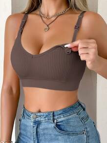 Moonlight & Mama Maternity Solid Color Minimalist Nursing Bra