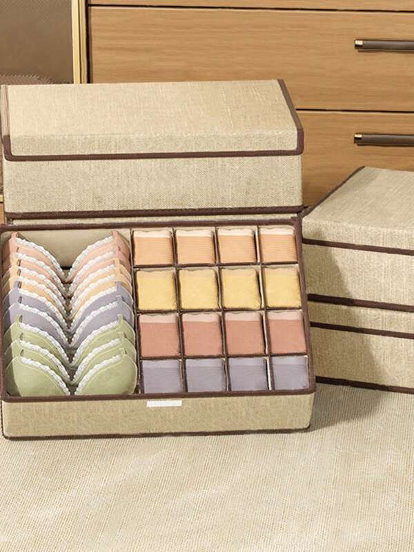 1PC Drawer Style Underwear,Underwear Drawer Organizers Divider, Sock Organizer Box Decorations Autumn Decor,Closet Socks Organizer And Storage Boxes For Lingerie, Bra,Ties, Undies,Undies Available In 13 And 17Grids Sizes,Home Decor Fall Decor Bedroom Decor