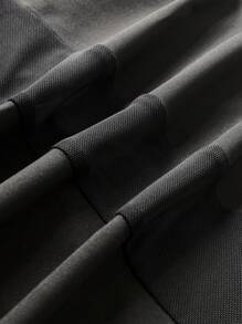 Viva Relle 加大码黑色网眼撞色镂空高开叉连衣裙长款女装 - 黑色 - 查看 7
