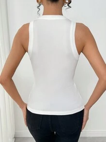 Chiquease New Versatile Fashionable Eye Print Round Neck Camisole For Women