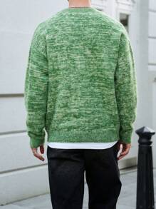 Manfinity Hypemode Men's Casual Drop Shoulder Round Neck Knitted Sweater, Autumn/Winter - Multicolor - View 2