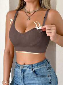 Moonlight & Mama Maternity Solid Color Minimalist Nursing Bra