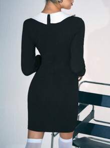 Zolique Đầm ôm body mini màu sắc đơn giản cho nữ đi làm công sở đi chơi - Nhiều màu - Xem 2