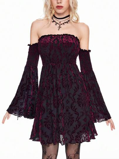 Hippie Women Vintage Fuzz Print Mini Dress