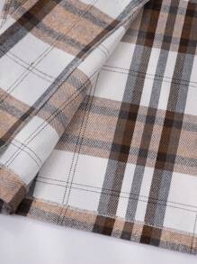 Chiquease Plaid Office Minimalist Jacket For Ladies Fall Cloth For Women - Coffee Brown - View 7