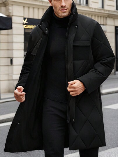 Manfinity Sport Corelite Chaqueta de esquí casual simple de manga larga con cierre frontal de unicolor, estilo de novio, para hombre