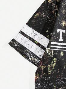 Manfinity VCAY Men Digital Print Loose Woven Short Sleeve T-Shirt Set - Army Green - View 5