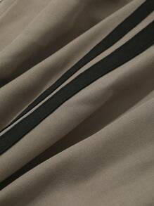 DAZY 2pcs Women Contrast Color Strap Jacket & Wide Leg Pants Set,Fall Clothes