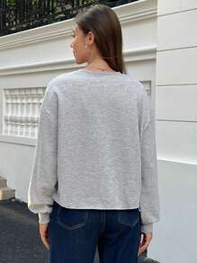 INAWLY 女士针织流苏星星图案加大码灯笼袖休闲运动衫