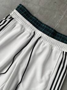 STYNVO 男士撞色条纹简约休闲抽绳双层腰裤