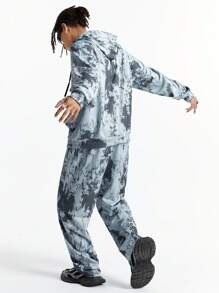 Manfinity VCAY Men's Loose Fit Digital Print Long Sleeve Sweatshirt Outfit, For Fall Winter - Grey - View 4