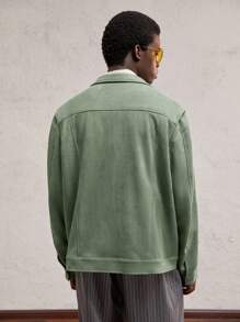AKNOTIC Business Casual 1 pièce Veste légère à manches longues avec col tressé pour homme, convient pour la chasse vintage en automne. Idéal comme cadeau pour les amis, le mari ou le petit ami, pour l'automne et l'hiver - Vert - Voir 4