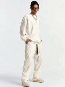 Manfinity VCAY Men's Loose Knit Long Sleeve Sweatshirt Set