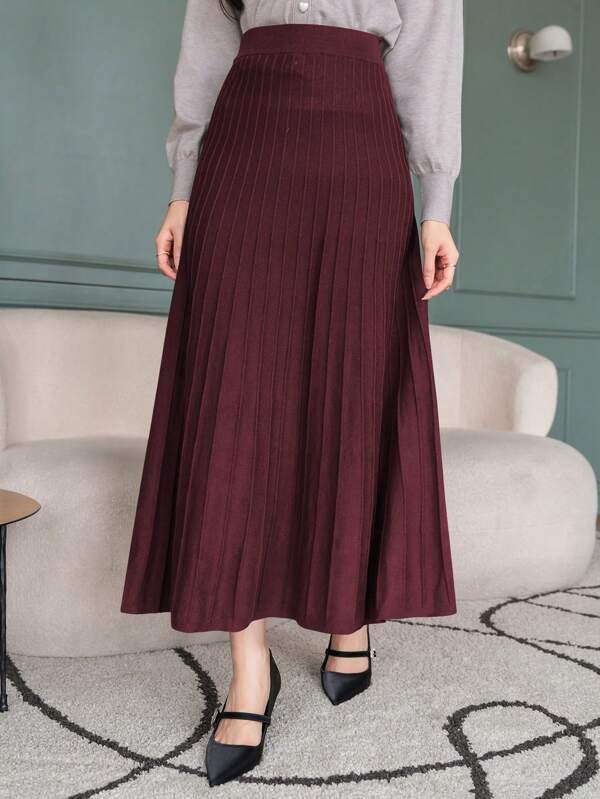 DAZY Falda tipo suéter de línea A de unicolor para el Día de los Enamorados para mujeres