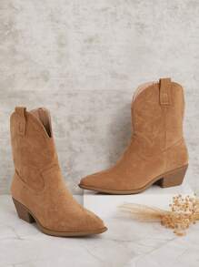 SHUZIA Western Boot, Camel, Comfort, Inner Zipper, Embroidery Summer Shoes Spring Shoes Spring Break Easter - Camel - View 5