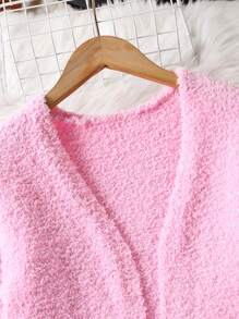SHEIN Tween Girls 2pcs/Set Casual Long Sleeve Fleece Fashion Street-Style Loose Suit, Suitable For Spring, Summer, Autumn, For Home, Outing, Party, School, Shopping