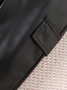 Bộ 2 món/Bộ áo khoác da ấm áp chống gió thời trang thường ngày cho bé trai và bộ trang phục, Thu/Đông - màu đen - Xem 3