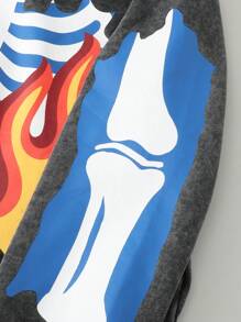 ROMWE MEN Street Life Sudadera con capucha vintage lavada y recortada para hombre, estilo callejero
