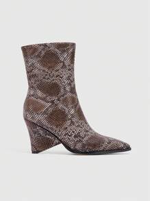 CUCCOO SZL Pointed Toe Asymmetric Heel Sexy Eye-Catching All-Season Versatile High-Quality Design Mesh Ankle Boots For Women, Mid-Calf, Suitable For Christmas, New Year Party, Date Night, Casual Outfit In Spring - Multicolor - View 6