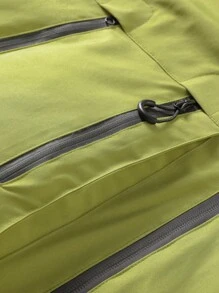 Gym Rark Boyfriend Style Men's Solid Color Hooded Zipper Front Long Sleeve Sweatshirt Jacket, - Mustard Yellow - View 6