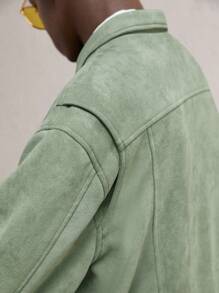 AKNOTIC Business Casual 1 pièce Veste légère à manches longues avec col tressé pour homme, convient pour la chasse vintage en automne. Idéal comme cadeau pour les amis, le mari ou le petit ami, pour l'automne et l'hiver - Vert - Voir 6
