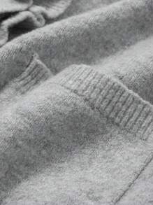 FRIFUL Cárdigan holgado con borde con volantes para mujer - Gris - Ver 3