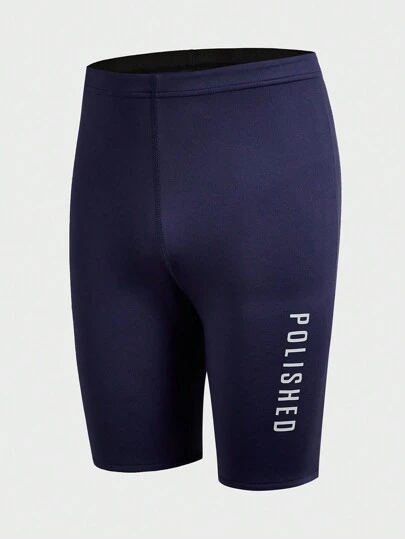 Manfinity Sport Corelite Women's Fashionable Elastic Letter Print Cycling Shorts