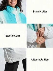 In My Nature Women's Winter Gradient Color Padded Jacket, Fashion Outdoor/Camping/Hiking/Commuting Wear Winter Women Tops,Women's Fall & Winter Outdoor  Jacket - Blue - View 9