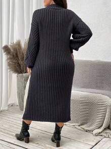 Calvaya Robe-pull ample pour femme, col rond, épaules dénudées, manches longues, unie, décontractée, automne/hiver