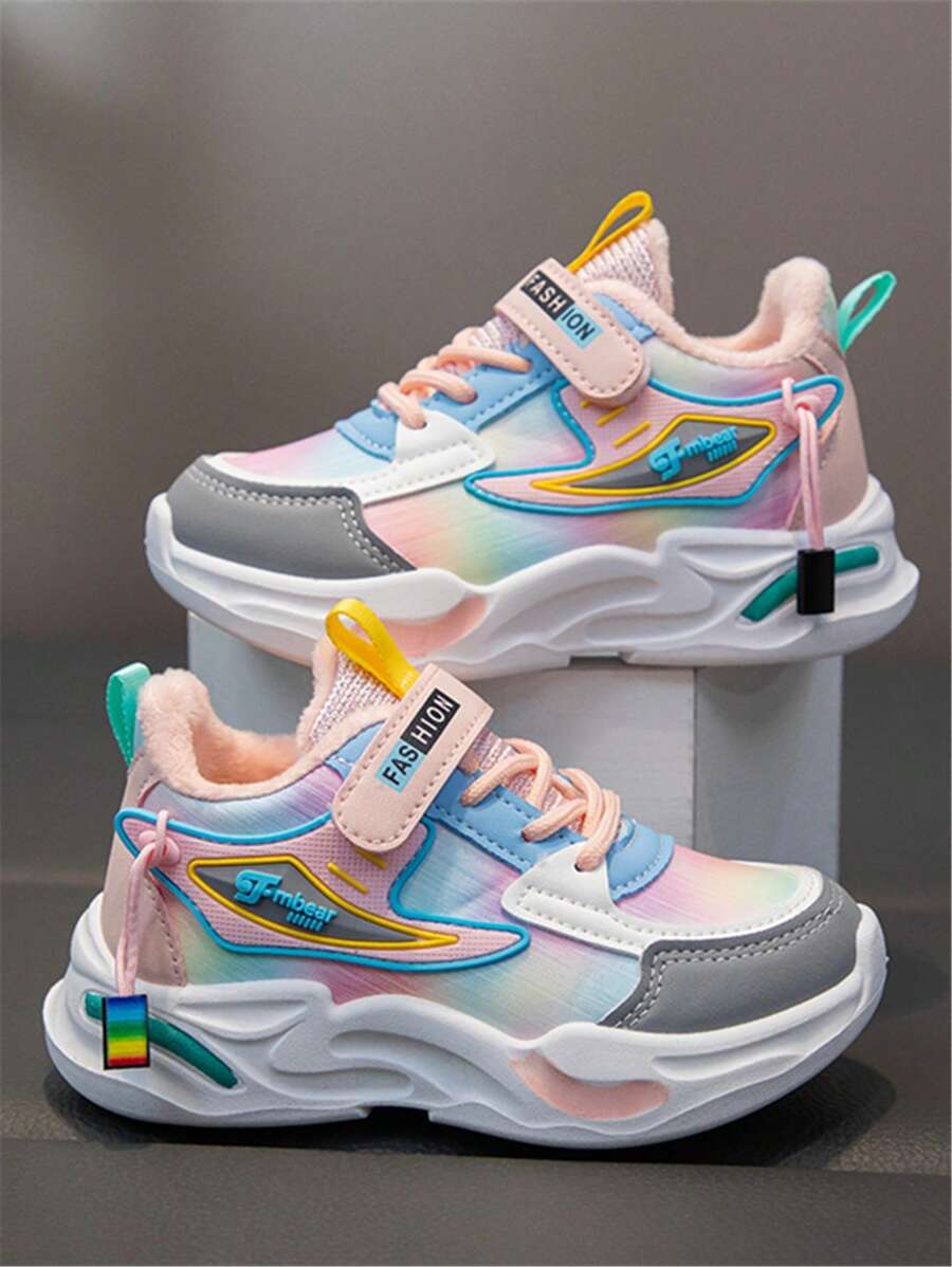 1 Đôi Giày Thể Thao Đế Bằng Mềm Mại Bền Màu Thời Trang Cho Trẻ Em Chống Trượt Ngoài Trời Thoải Mái Thoải Mái Cho Bé Gái, Đa Năng Cho Mọi Mùa - Hồng - Xem 1