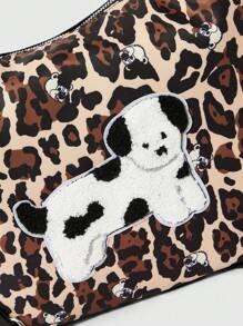 ROMWE Kawaii New Leopard Print Versatile Large Capacity Fashion Backpack Tote Bag - Multicolor - View 3