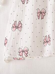 Baby Girls Butterfly Print Round Neck Long Sleeve Casual Dress For Autumn