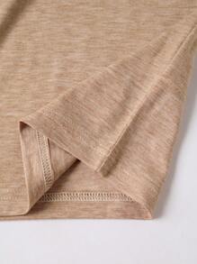 Manfinity Homme Men Scolor Block Button Front Long Sleeve Casual Minimalist T-Shirt, For Going Out - Apricot - View 5