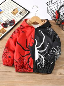 SHEIN 1 chiếc áo khoác trùm đầu lót nhiệt màu đen dành cho bé trai, thích hợp cho du lịch, đi học, tụ tập hàng ngày, thích hợp cho các chuyến đi chơi, trang phục dạo phố, tiệc tùng, ở nhà, trở lại trường, sinh nhật, tiệc mừng em bé chào đời, tiệc ngày lễ, mùa thu đông - Nhiều màu - Xem 6
