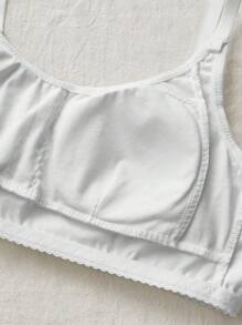 2pcs Teens Girl Casual Comfortable Black & White Shaping Wireless Bra, Supportive For Development - Multicolor - View 4