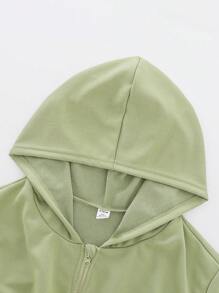 SHEIN Wildeya Sudadera con capucha informal con cordón en la cintura para adolescentes chicas