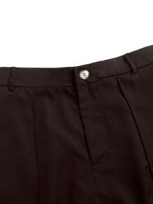 SHEIN LUNE Plus Size Plain Buttonless Simple Design Casual Dress Pants Graduation,Back To School,Teacher Outfits For Women Winter Fall Autumn