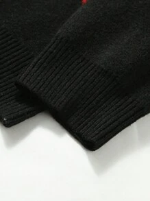 Claim Dot Men's Crew Neck Long Sleeve Graphic Detail Colorful Minimalist Casual Knit Pullover Sweater, For Vacation, Boyfriend Gift, For Christmas - Multicolor - View 3